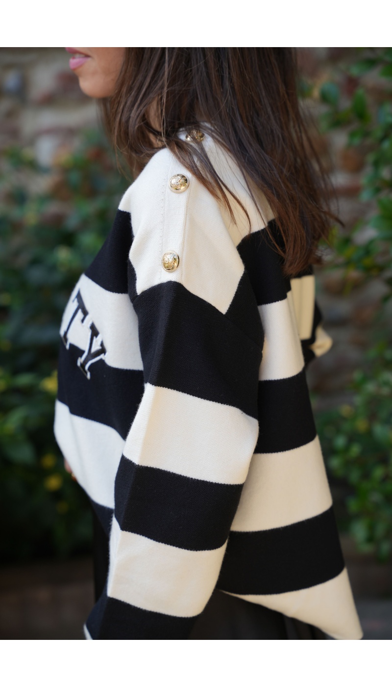 Pull Rayé Noir INFINITY