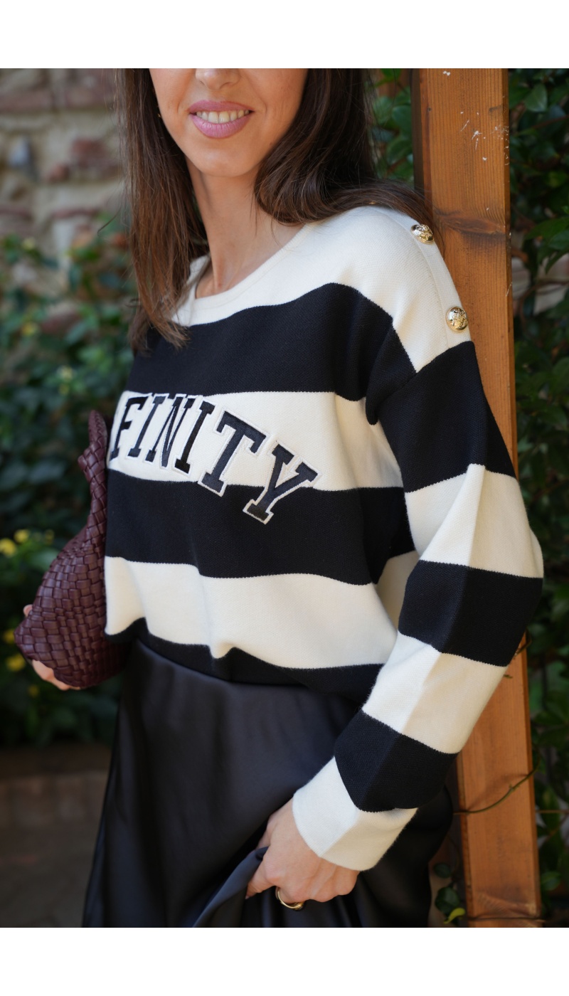 Pull Rayé Noir INFINITY