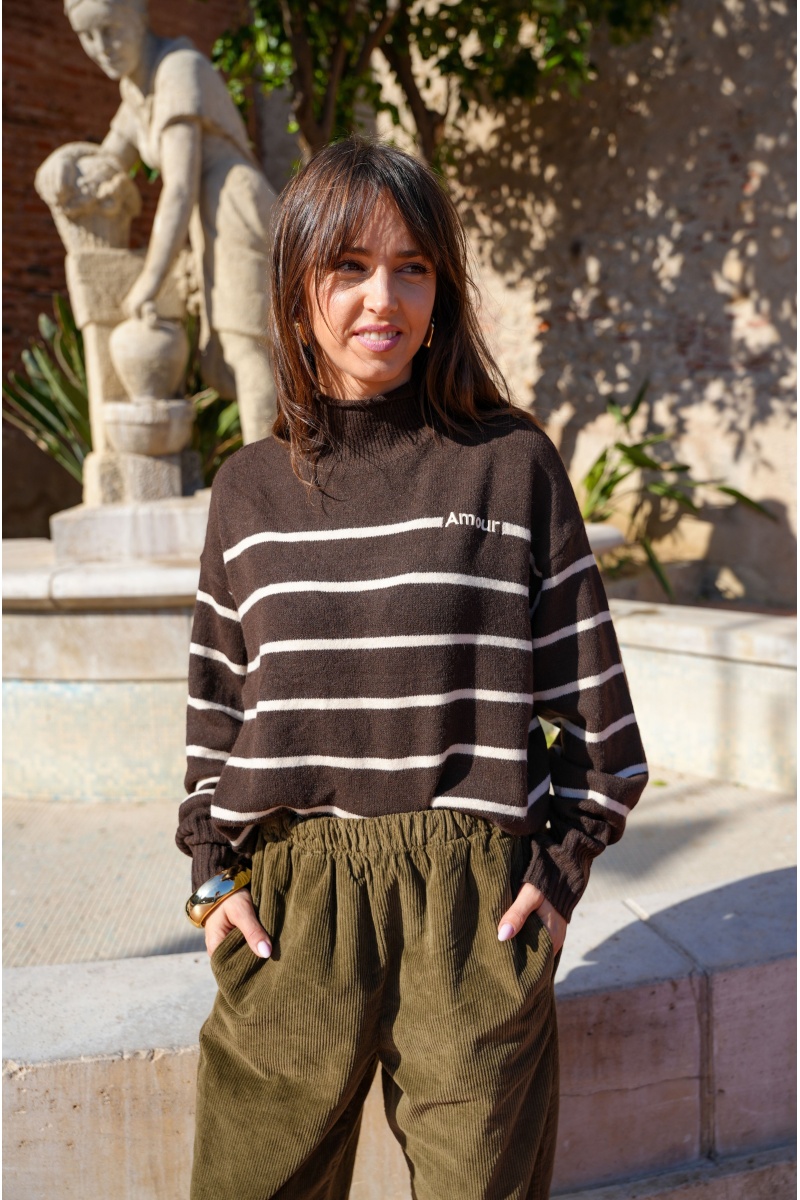 Pull Rayé Marron ABIGAIL 2