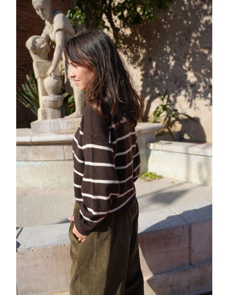 Pull Rayé Marron ABIGAIL