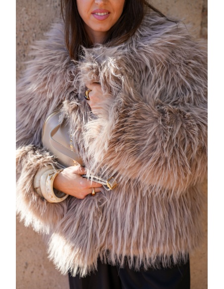 Veste Fourrure Beige ANOUK