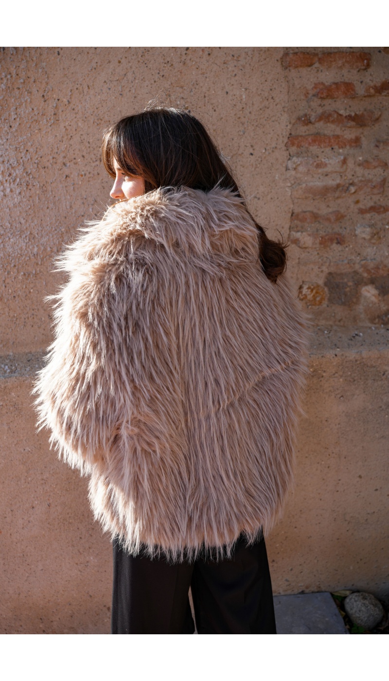 Veste Fourrure Beige ANOUK