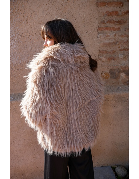Veste Fourrure Beige ANOUK
