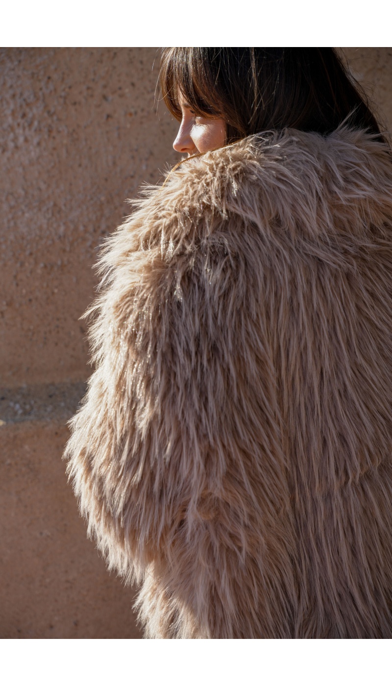 Veste Fourrure Beige ANOUK