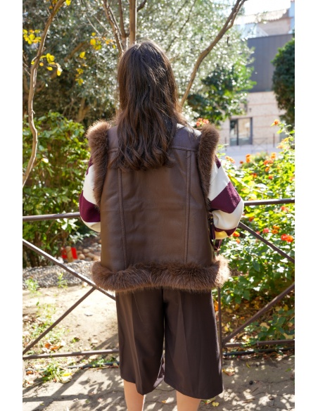 Veste Simili Chocolat LOLA