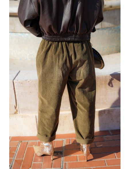 Pantalon Velours Kaki AMELIE