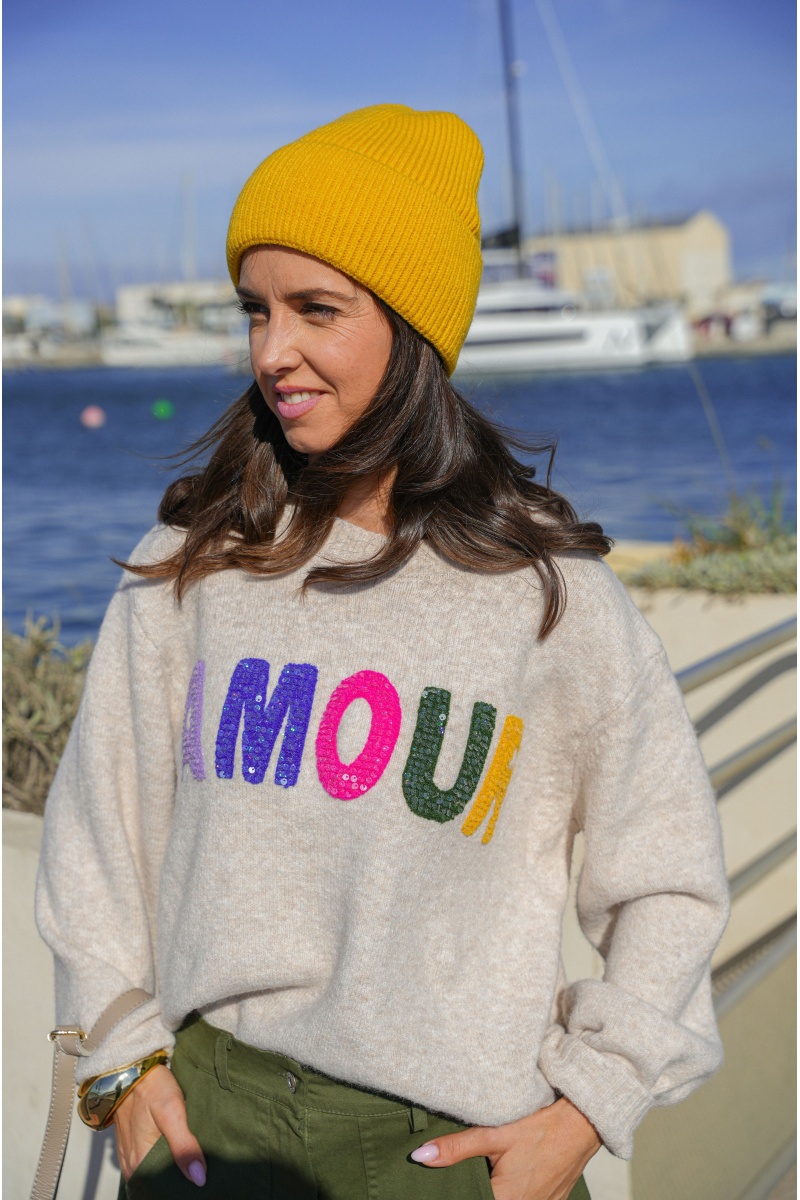 OLIVIA MODA AMOUR ECRU PULL FEMME