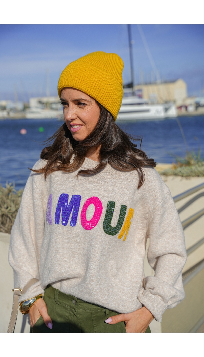 OLIVIA MODA AMOUR ECRU PULL FEMME