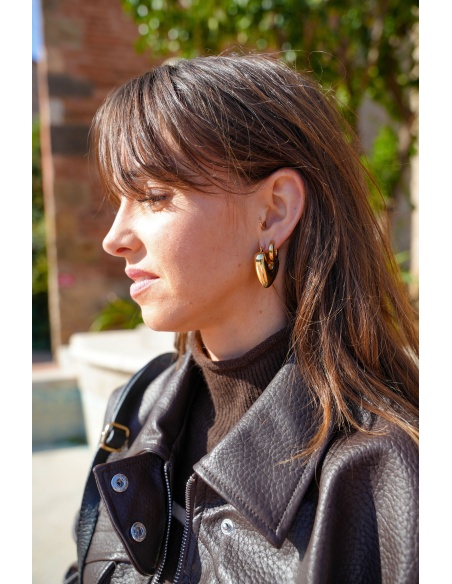 only one barcelona COEUR DORE BOUCLES D'OREILLES