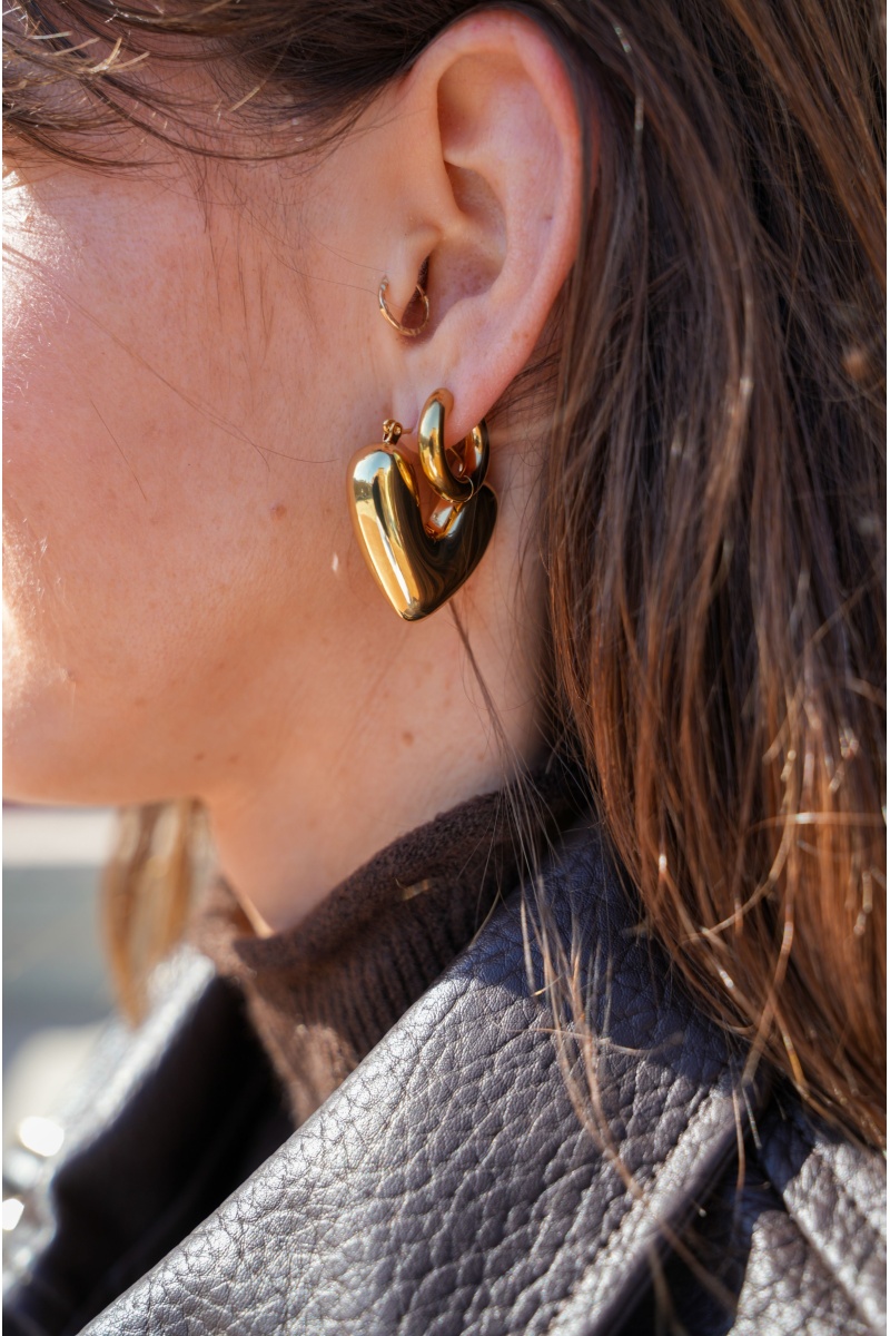 Boucles Cœur Dorées EMILIE 2