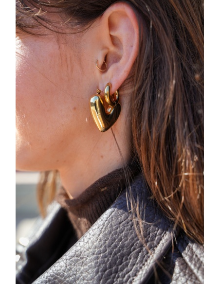 Boucles Cœur Dorées EMILIE