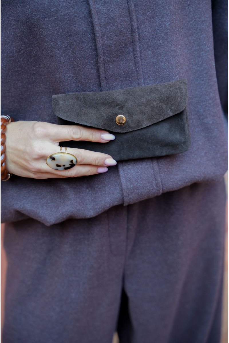 Pochette Suédine Marron CELINE