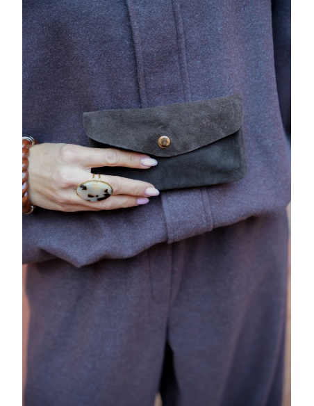 FLORA AND GEAN IMPORT MONNAI MARRON POCHETTE