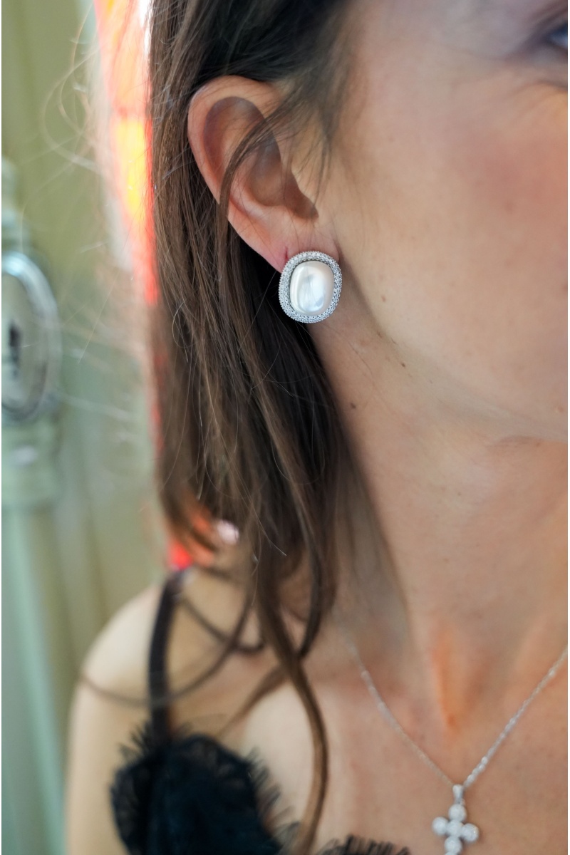 Boucles Perle Strass LEWIS