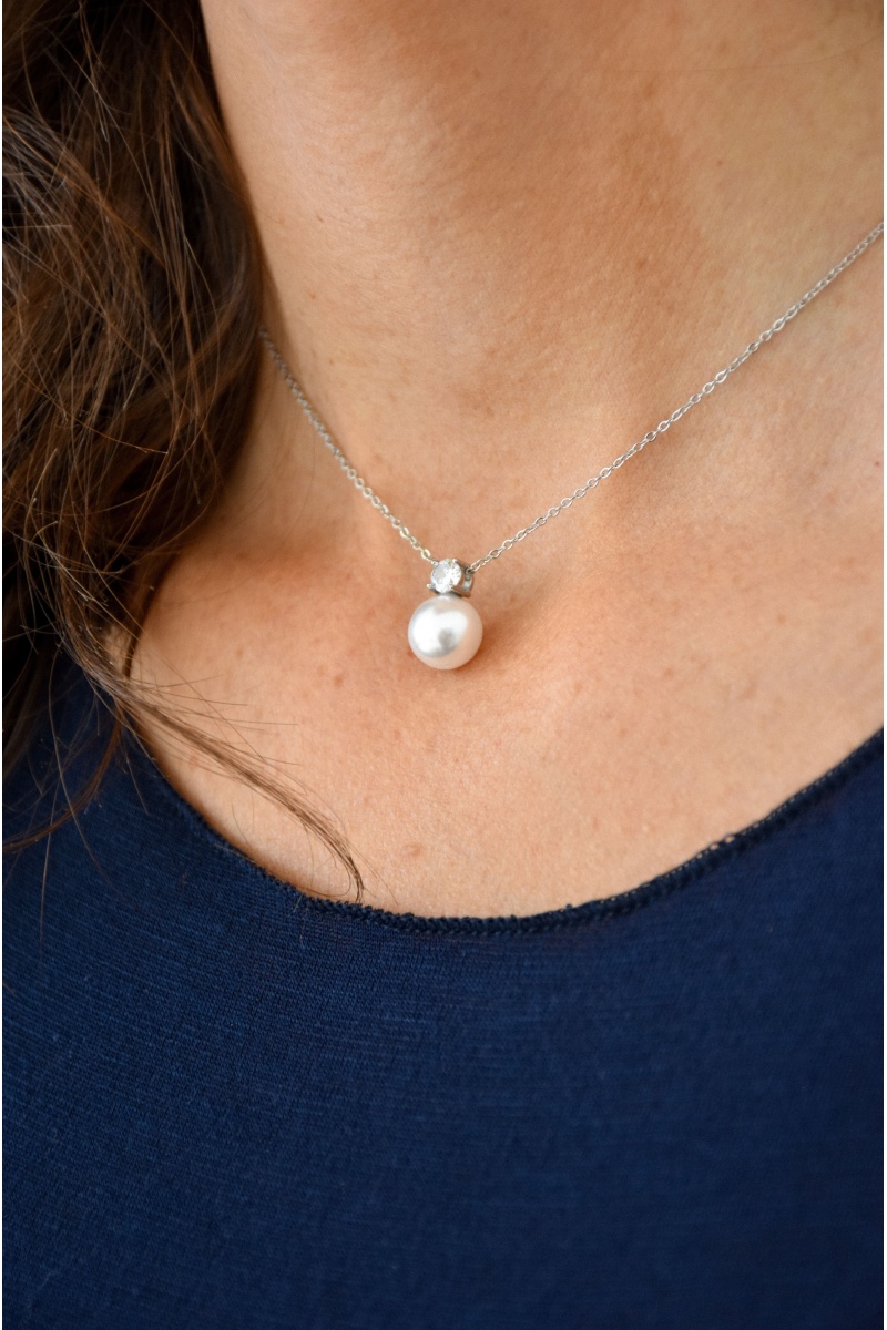 Collier Perle Argent LILY