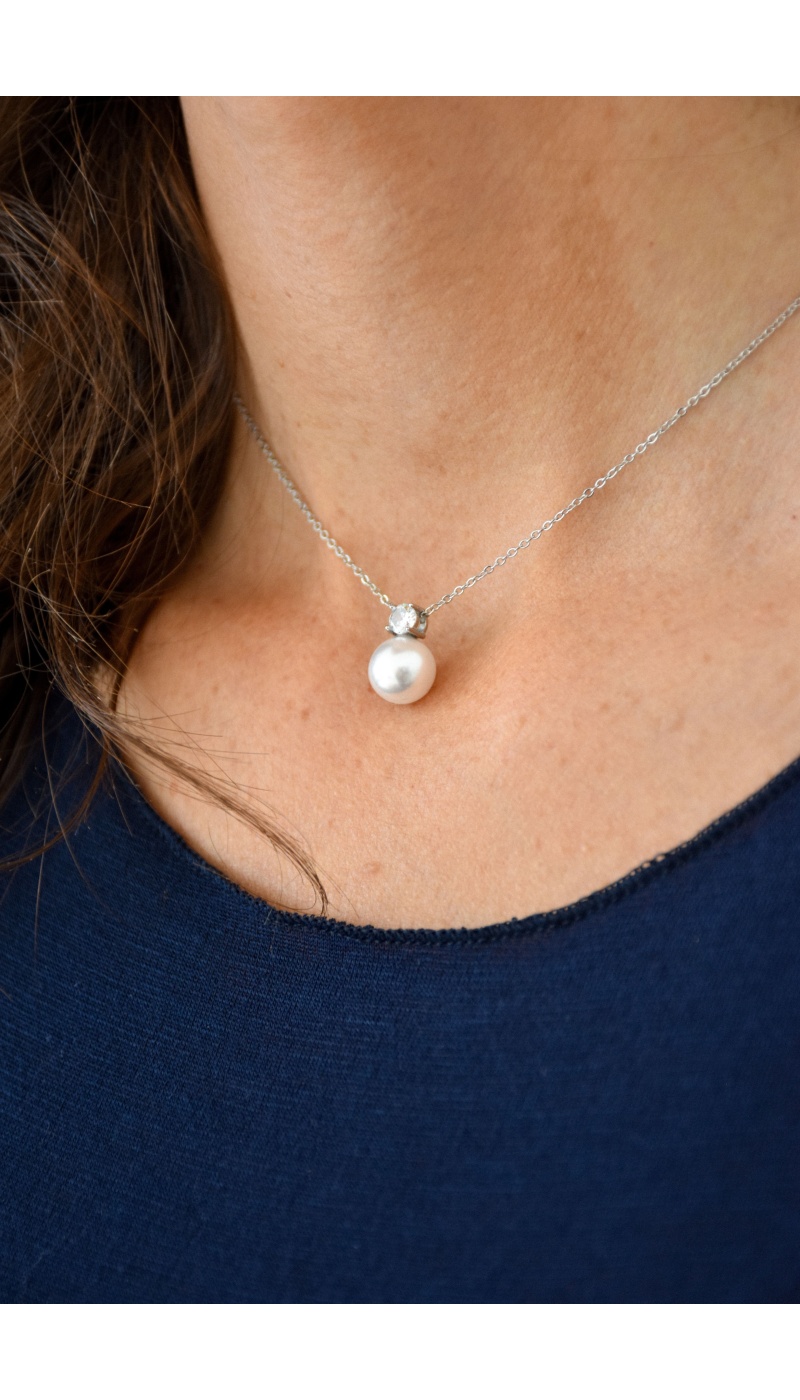 Silver Pearl Necklace LILY Noho - 1 | SALE
