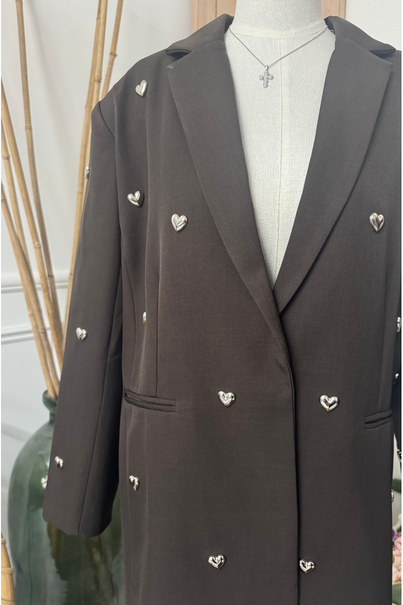 Blazer Overzise Coeur Choco AMOR