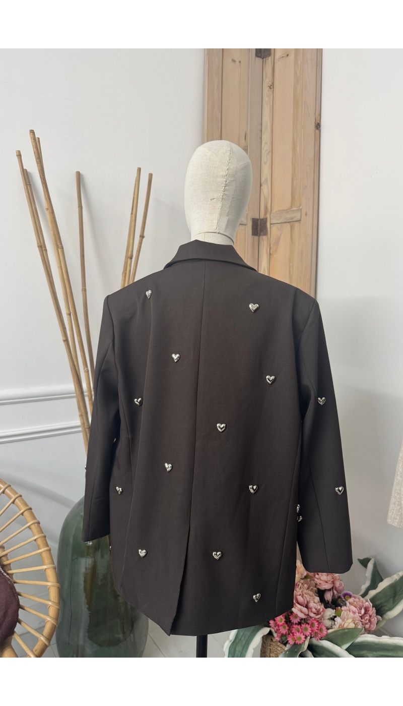 Blazer Overzise Coeur Choco AMOR