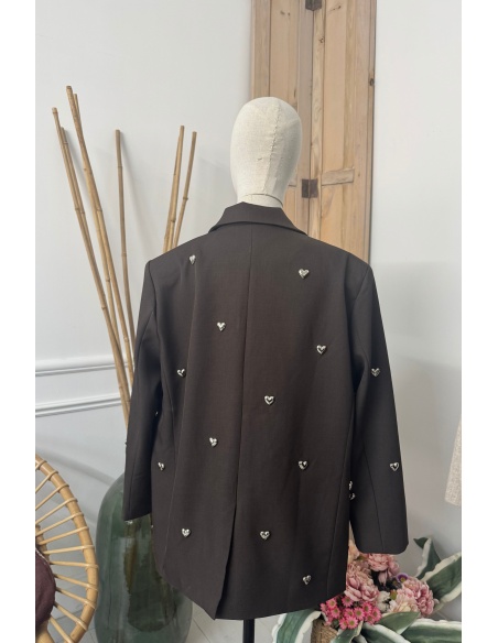 Blazer Overzise Coeur Choco AMOR