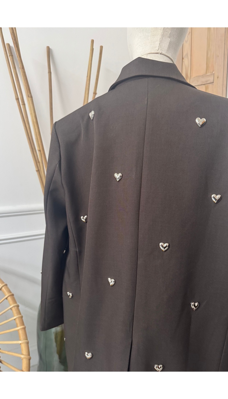 Blazer Overzise Coeur Choco AMOR