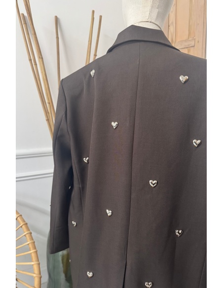 Blazer Overzise Coeur Choco AMOR