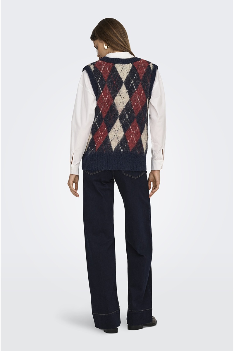 Pull Carreaux Marine ONLNOEME 2