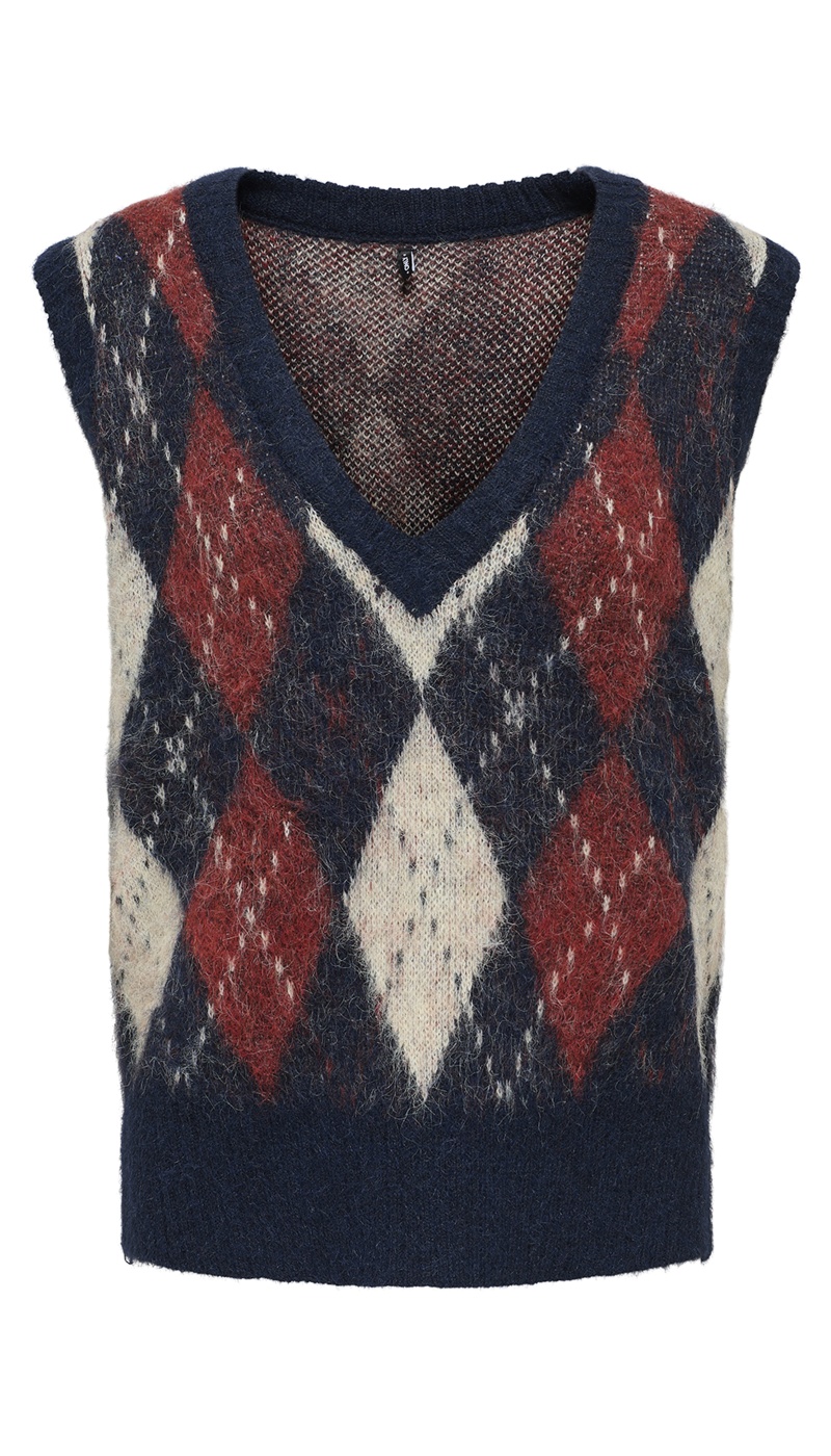 Pull Carreaux Marine ONLNOEME