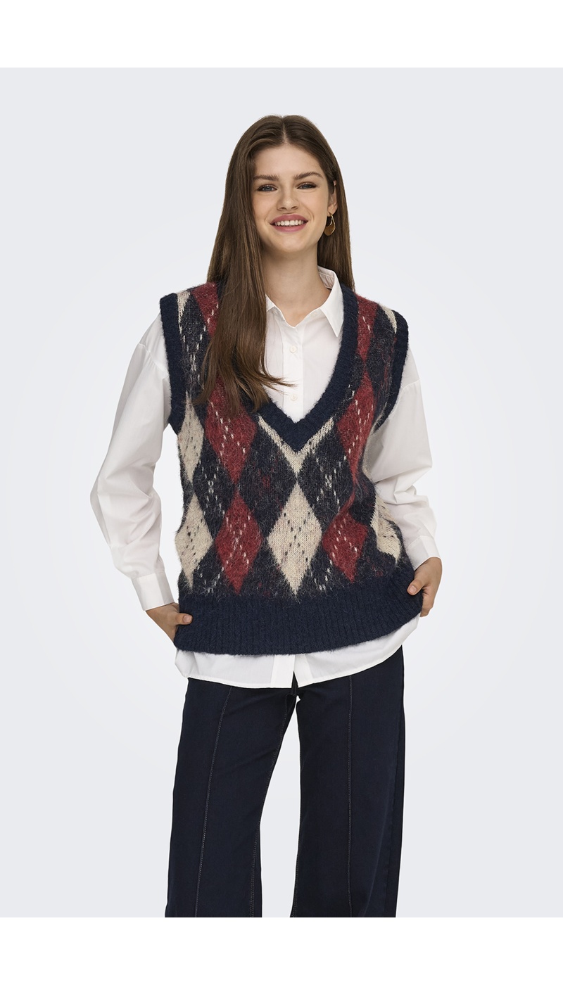 Pull Carreaux Marine ONLNOEME