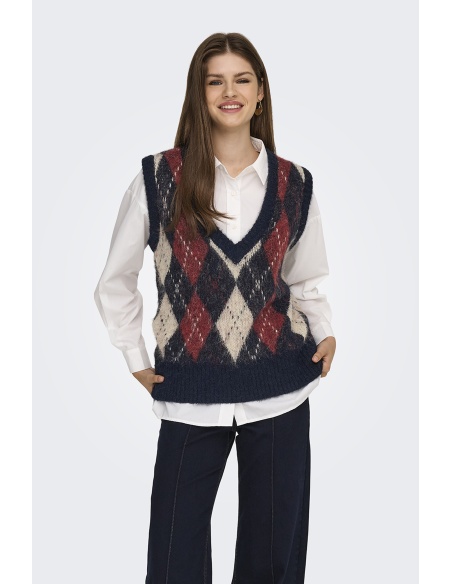 Pull Carreaux Marine ONLNOEME