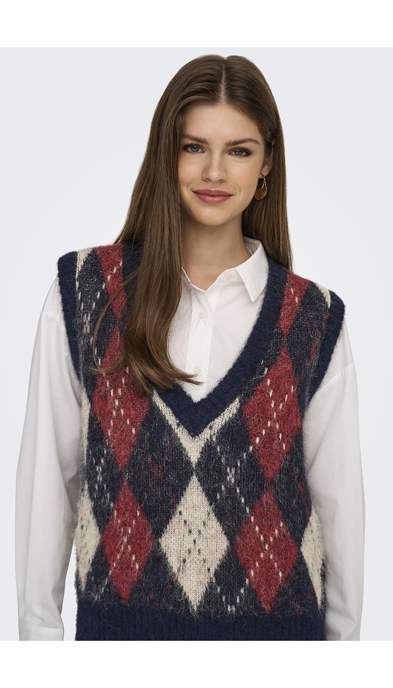 Pull Carreaux Marine ONLNOEME