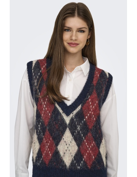 Pull Carreaux Marine ONLNOEME