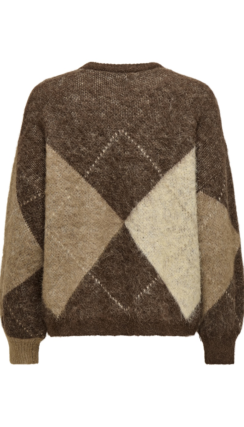 Pull Carreaux Marron ONLNOEME