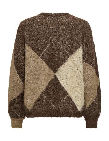 Pull Carreaux Marron ONLNOEME