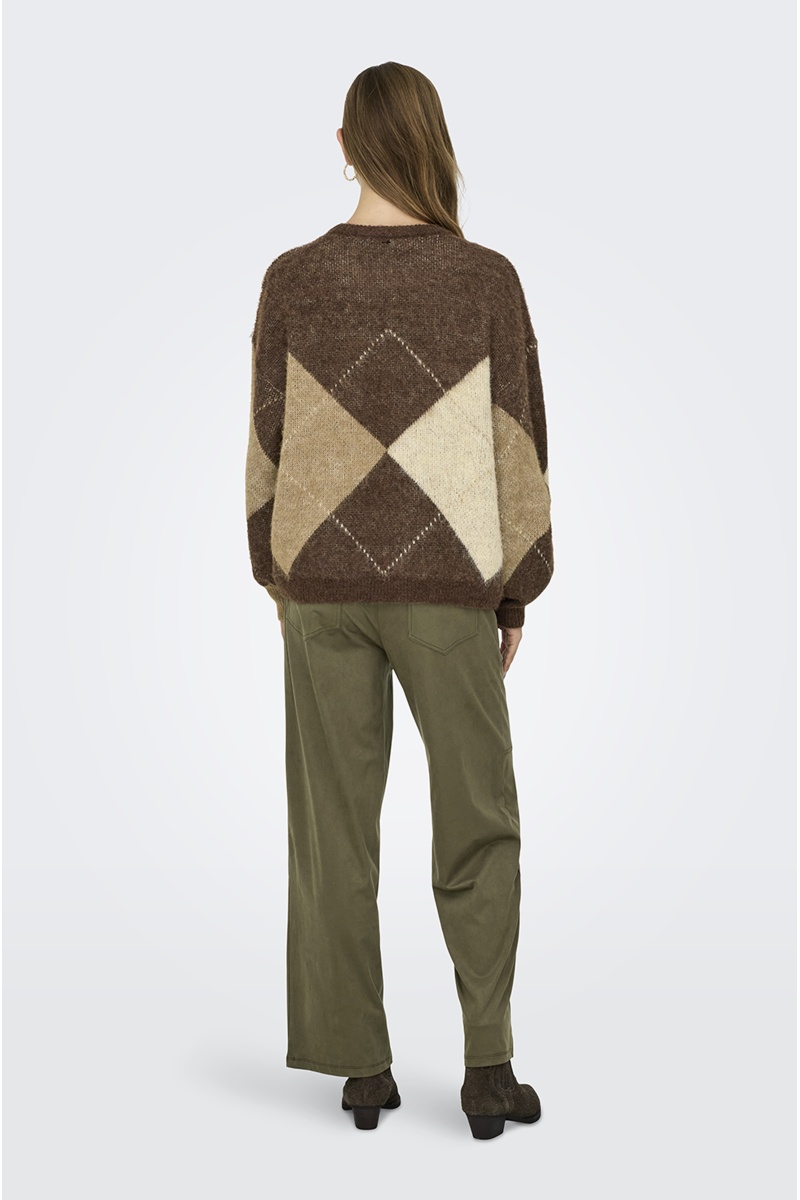 Pull Carreaux Marron ONLNOEME 2