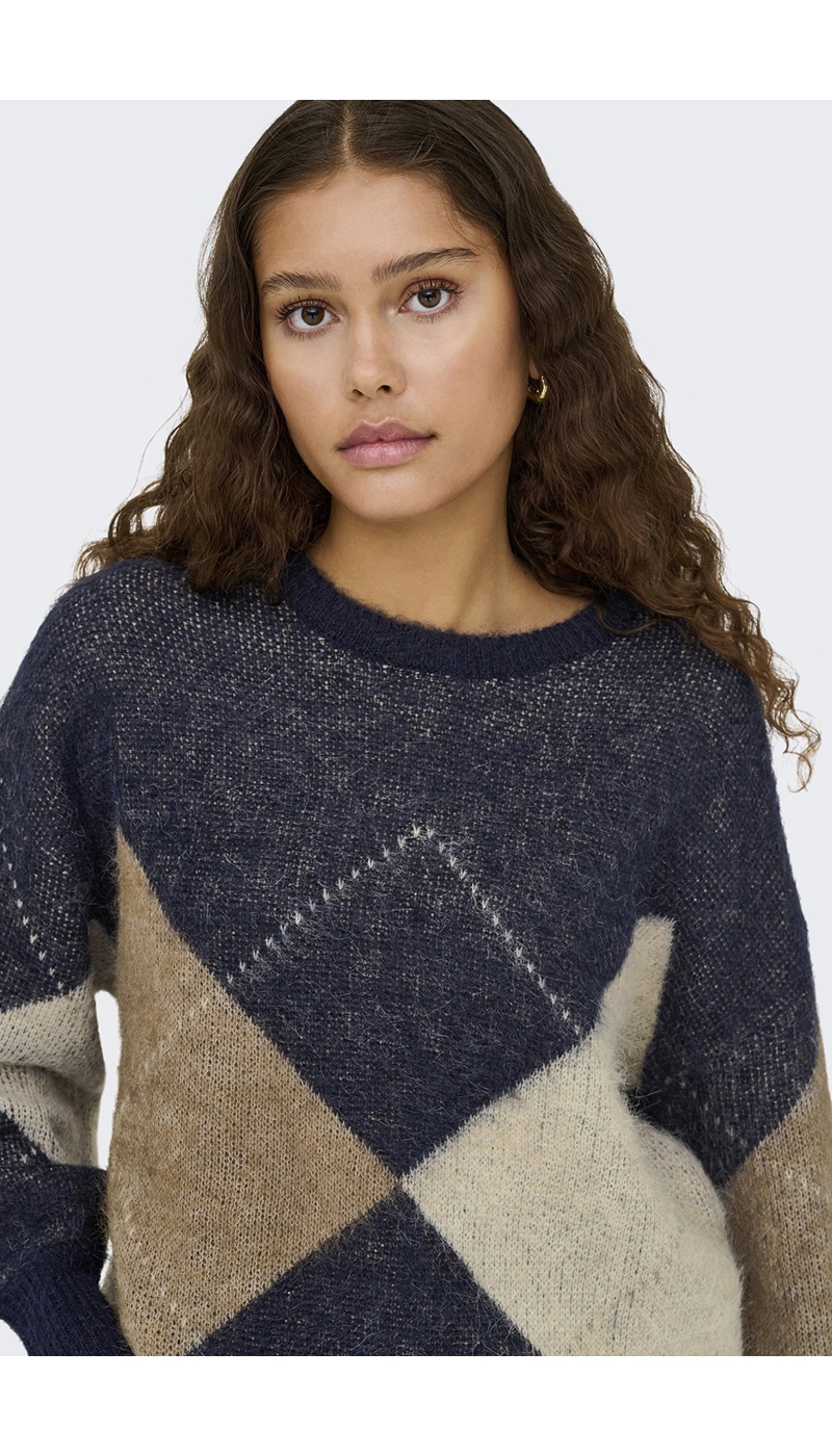 Pull Carreaux Marine ONLNOEME