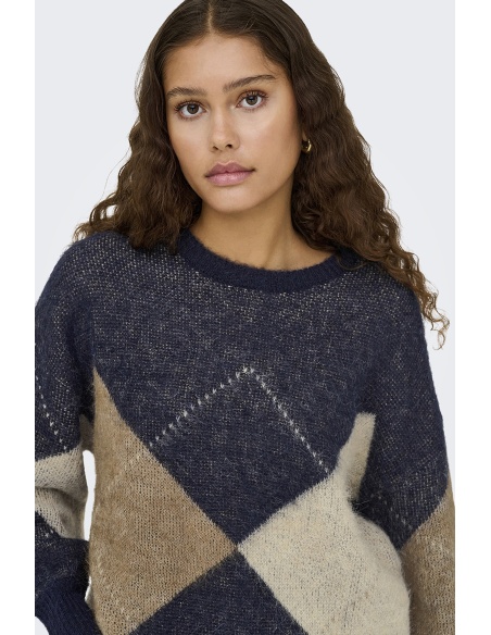 Pull Carreaux Marine ONLNOEME