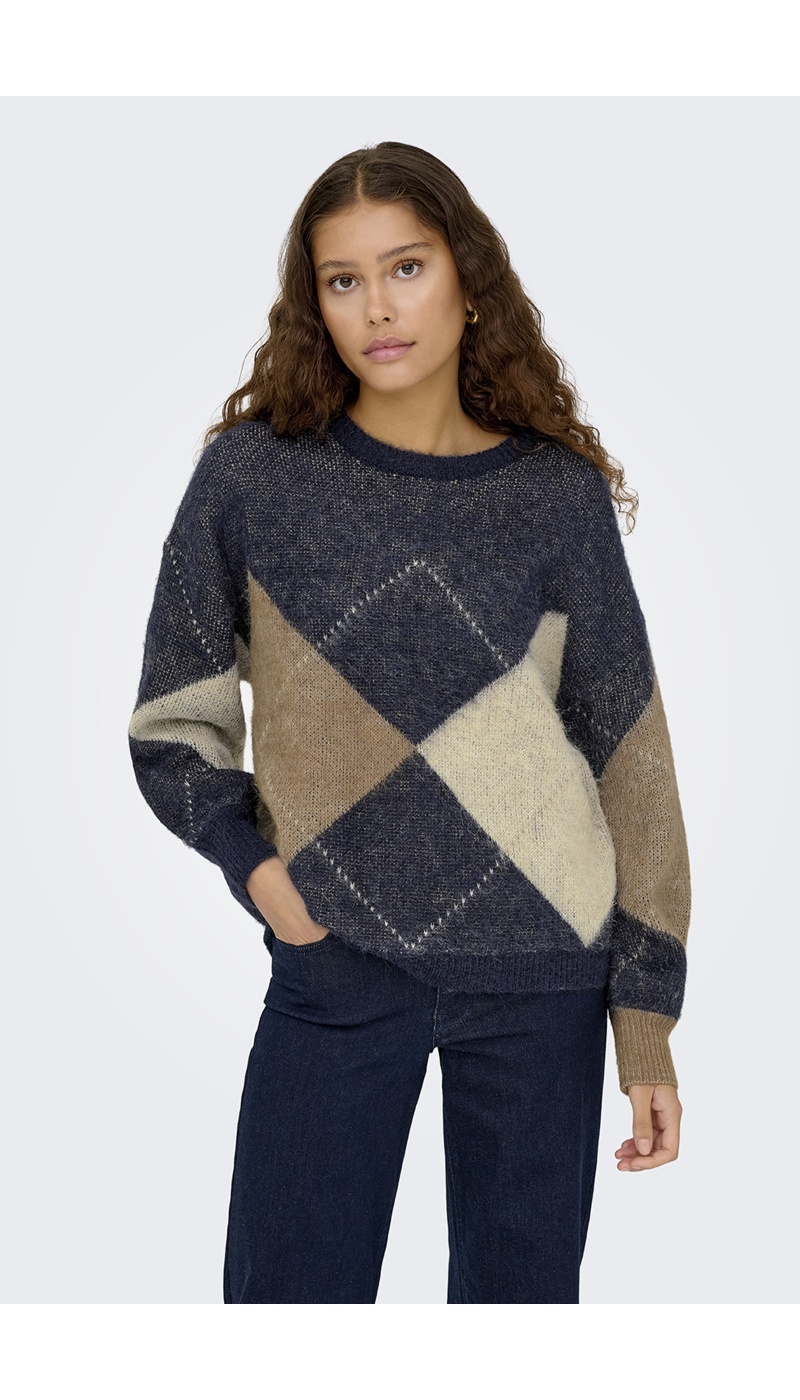 Pull Carreaux Marine ONLNOEME