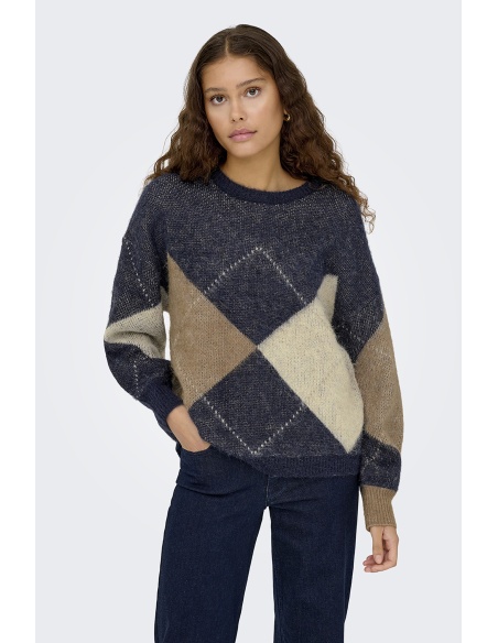 Pull Carreaux Marine ONLNOEME