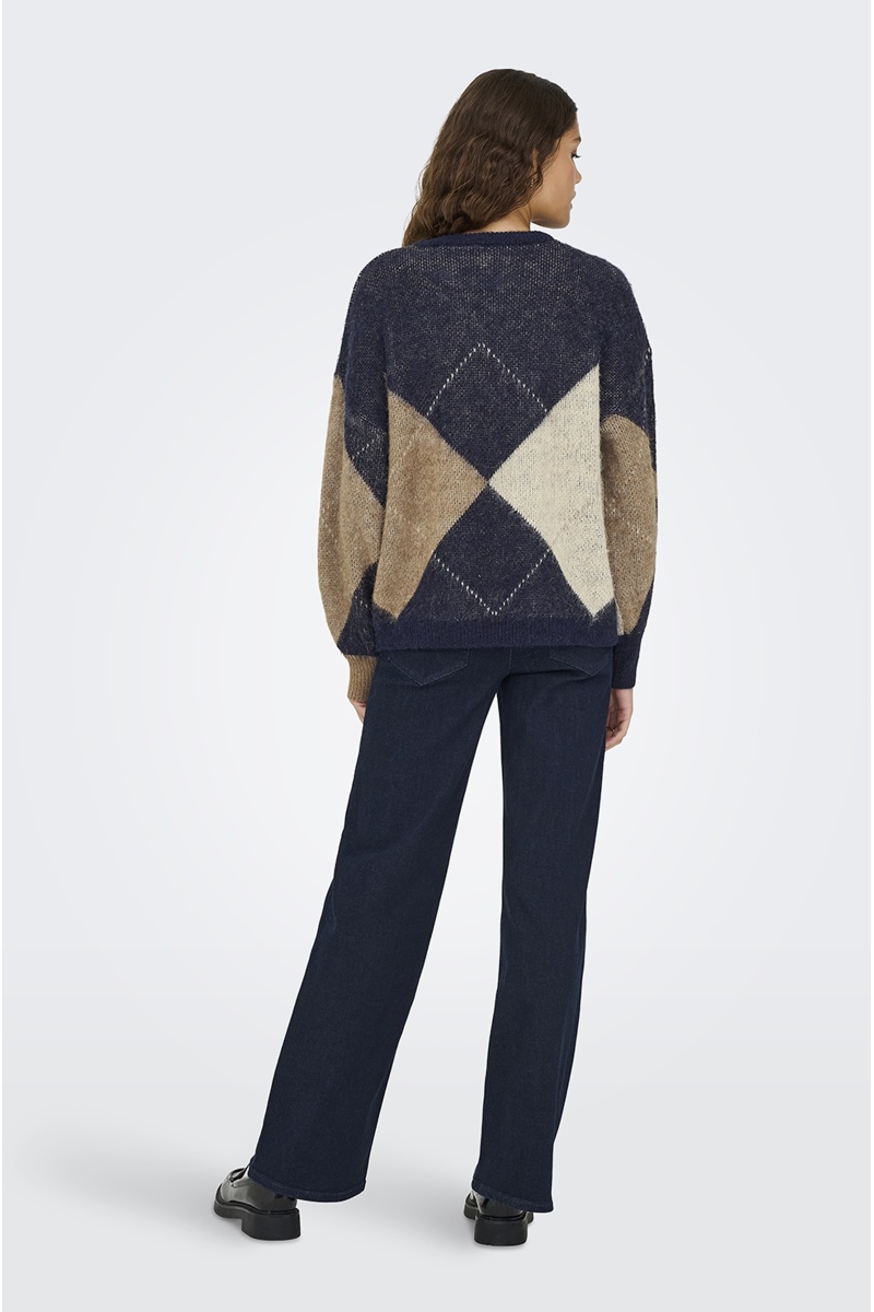 Pull Carreaux Marine ONLNOEME 2