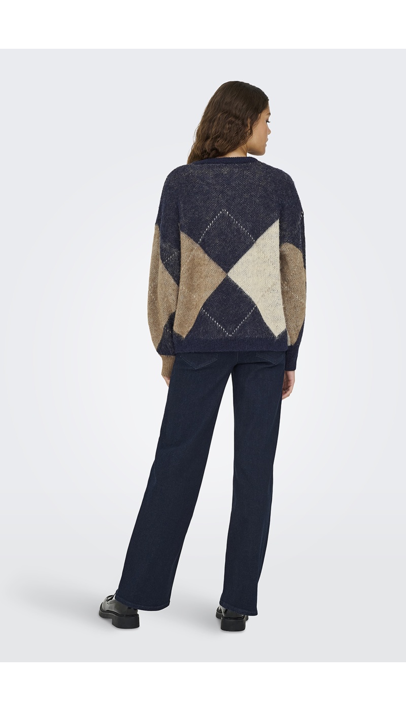 Pull Carreaux Marine ONLNOEME