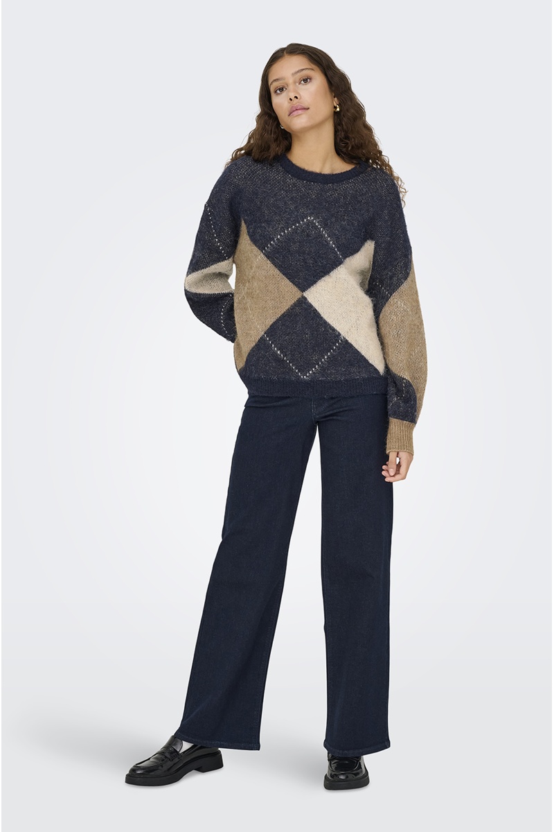 Pull Carreaux Marine ONLNOEME