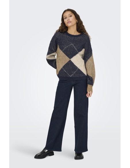 Pull Carreaux Marine ONLNOEME