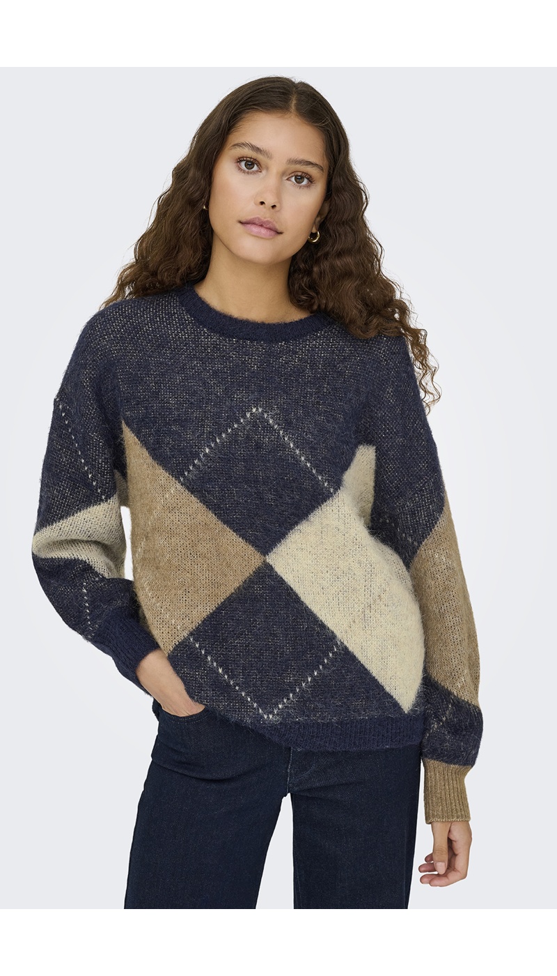 Pull Carreaux Marine ONLNOEME