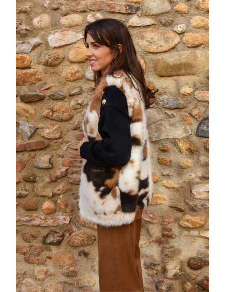 Veste Fourrure Imprimée COW