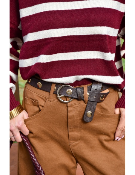 Ceinture Clous Marron PAOLA