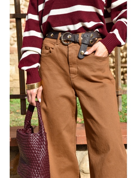 Ceinture Clous Marron PAOLA