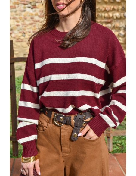 Ceinture Clous Marron PAOLA