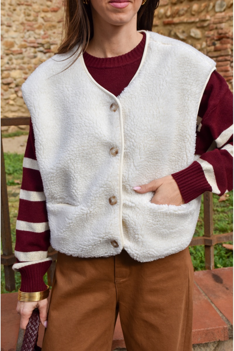 Gilet Moumoute Ecru ALMA
