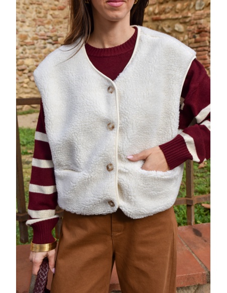Gilet Moumoute Ecru ALMA