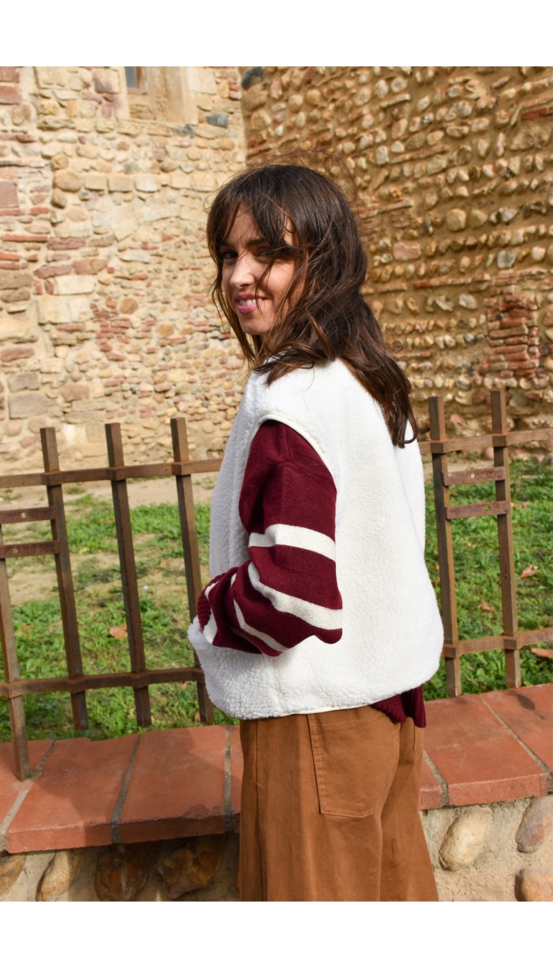 PRESSPLAY SANS M ECRU GILET FEMME